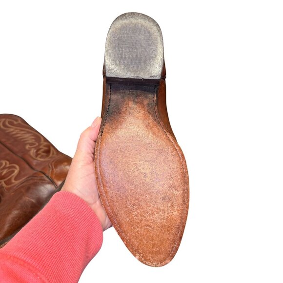 El Dorado Men’s Western Cowboy Boots Brown Leather 13” Shaft Size 10D R9211 main image 4